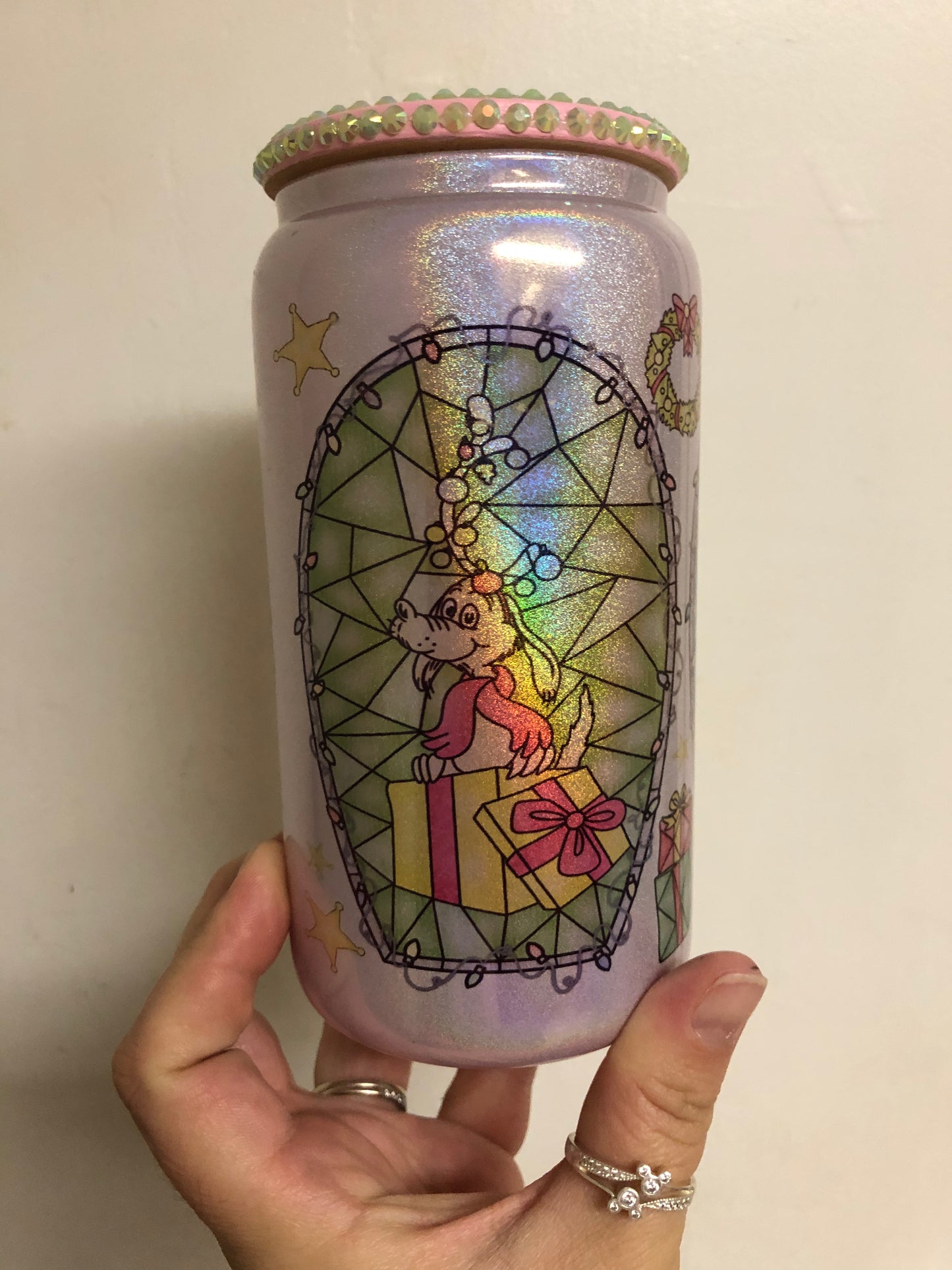 Grinch, Max & Cindy Lou 16oz Glass Cup RTS