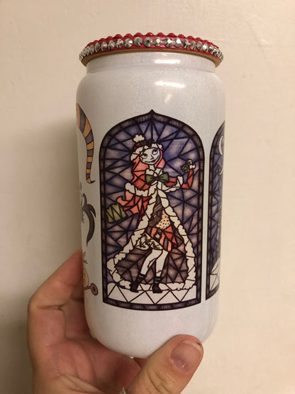 Nightmare Christmas 16oz Glittered Glass RTS