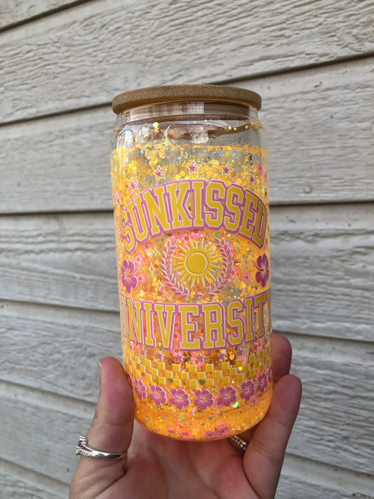 Sunkissed University Snowglobe Glass RTS