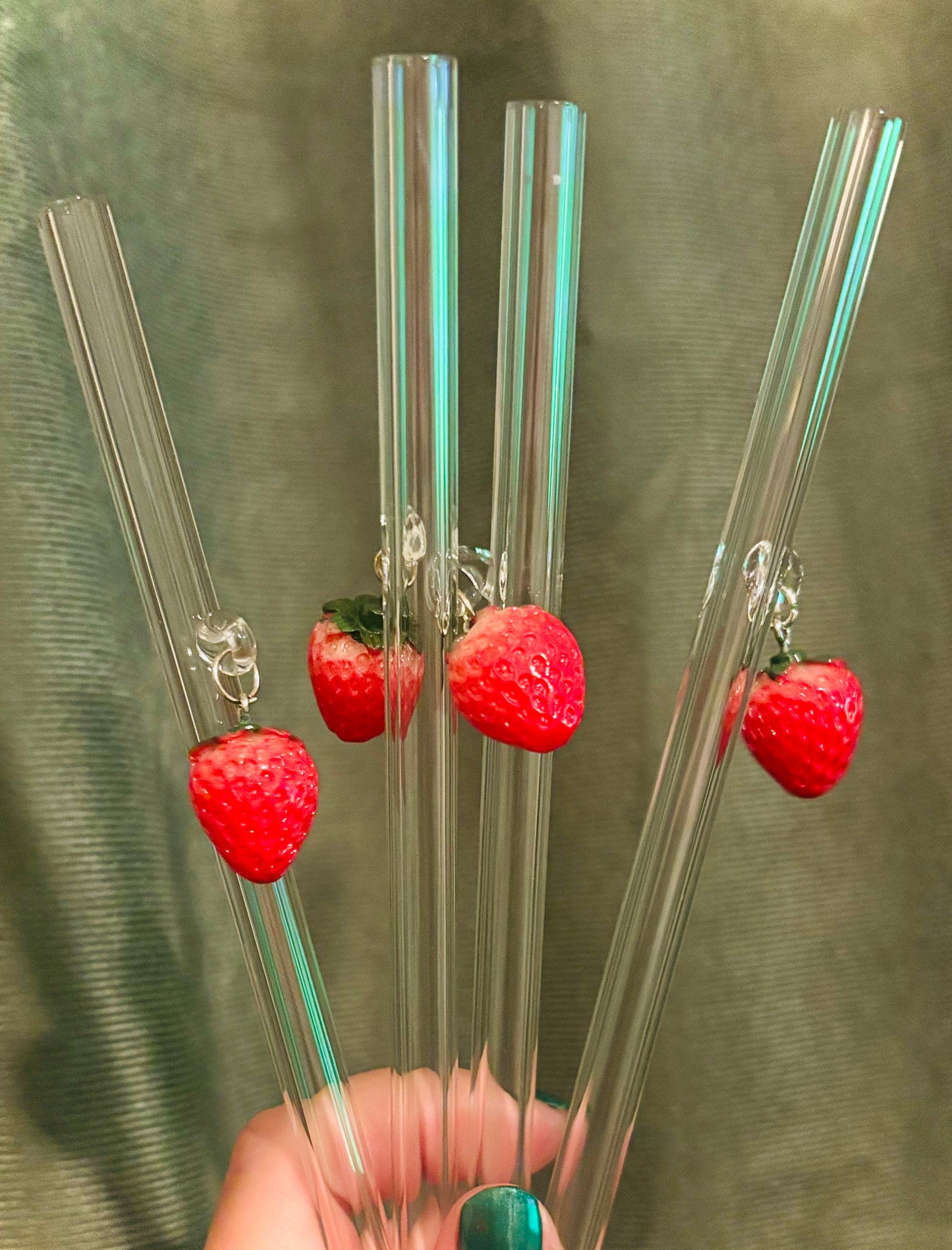 Glass Charm Straws RTS