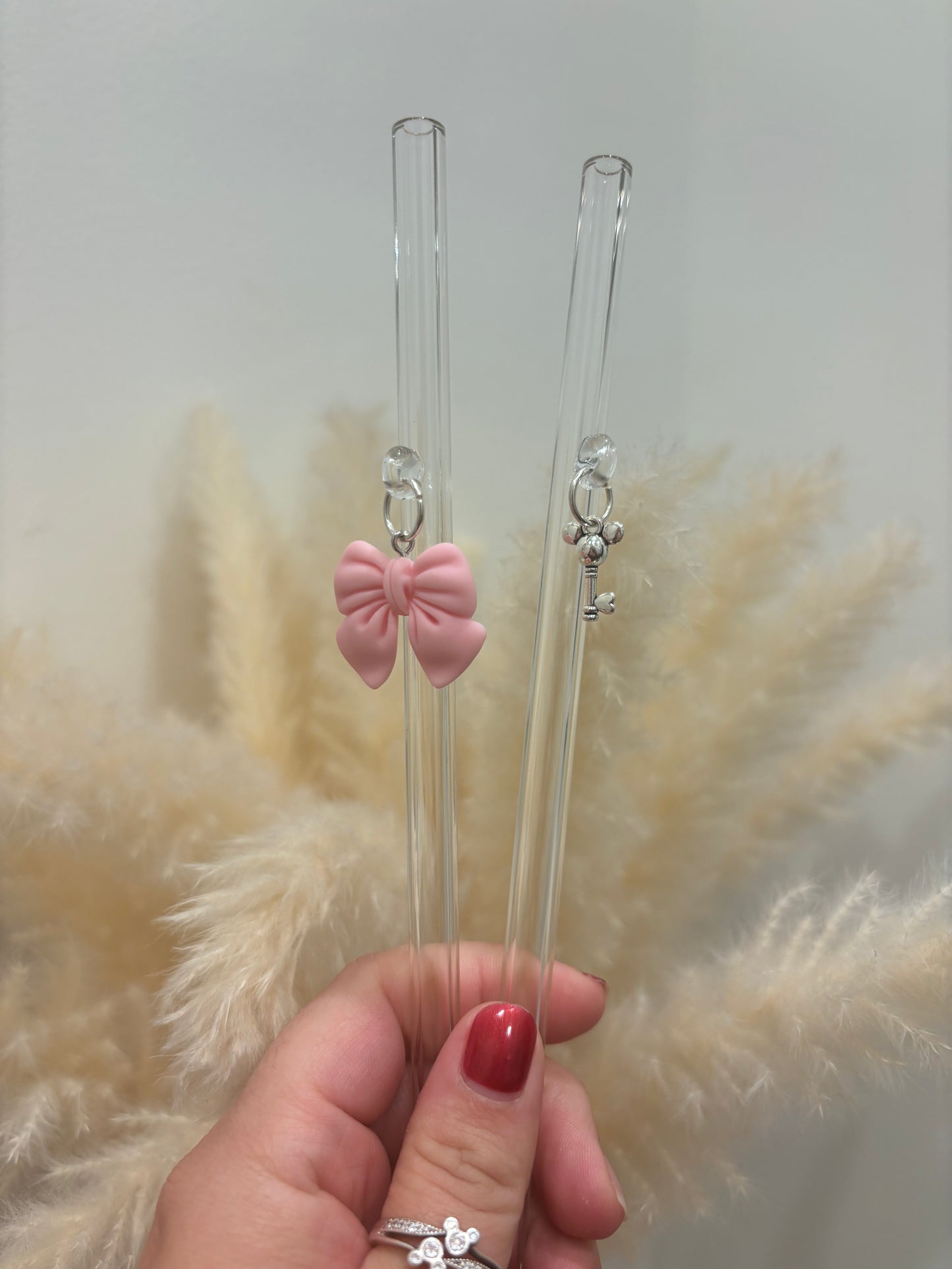 Glass Charm Straws RTS